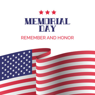 Memorial day card. Remember and honor
