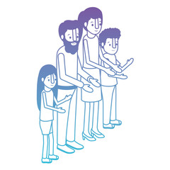 parents couple with son and daughter isometric vector illustration design