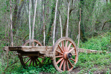 Antiguo carro de madera. Herrería de Compludo, Ponferrada, León, España. © LFRabanedo