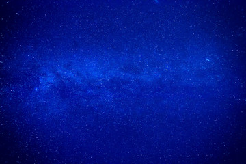 Night dark blue sky with many stars and milky way galaxy