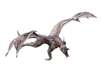 Fototapeta premium 3D Rendering Fantasy Vampire Dragon on White