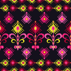 Ethnic boho seamless pattern. Traditional ornament. Geometric background. Folk motif. Textile rapport.
