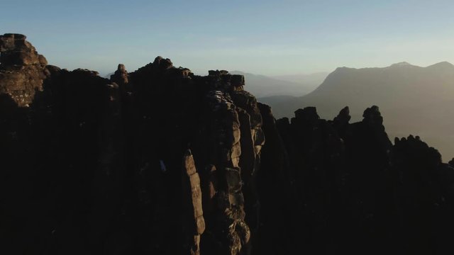 Stunning aerial drone shot of Stac Pollaidh, Scotland
