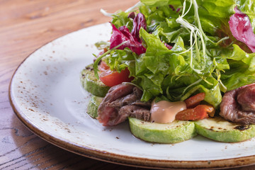 Овощной салат с мясом. Vegetable salad with meat