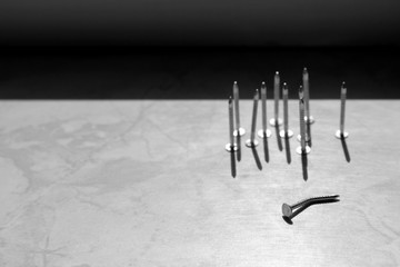 Nails in the sun unique interesting black and white