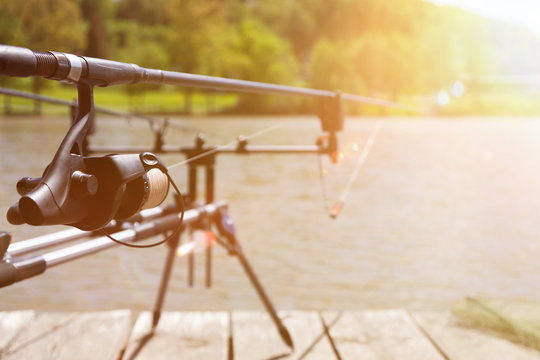Fishing Rods On The Rod Pod