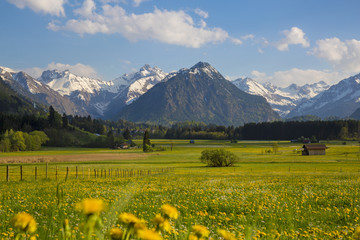 Fototapeta na wymiar Allgäu - Frühling - Oberstdorf - Berge - Alpen - Wandern - Landschaft