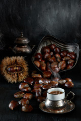 Still Life With Coffee And Chestnuts