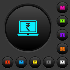 Laptop with Rupee sign dark push buttons with color icons