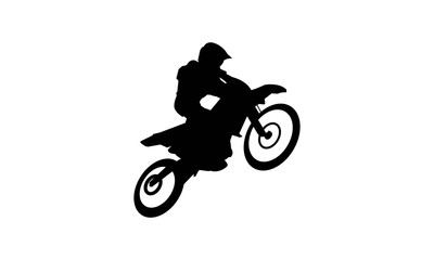 Fototapeta na wymiar Silhouettes of Rider Motocross 