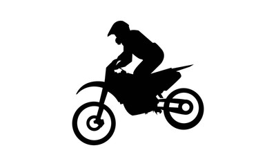 Fototapeta na wymiar Silhouettes of Rider Motocross 