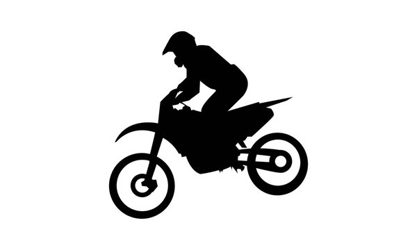 Silhouettes of Rider Motocross 
