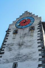 Medieval Wall Clock on the tower, Stein am Rhein, Switzerland