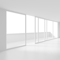Modern Interior Design. Empty Room with Window. Minimal Abstract Background
