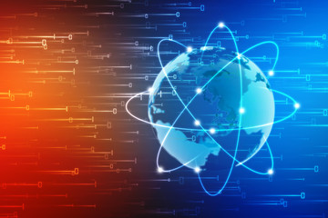 2d illustration Network community concept . Mixed media