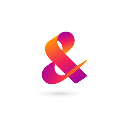 Symbol & and ampersand logo icon design template elements - obrazy, fototapety, plakaty