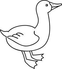 Cute cartoon goose coloring page