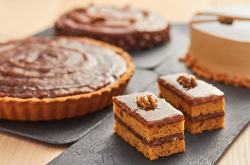 American classic pie with nuts