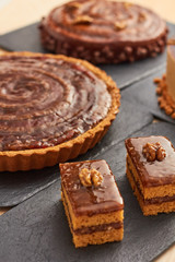 American classic pie with nuts