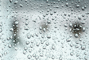 Glass with drops of the rain