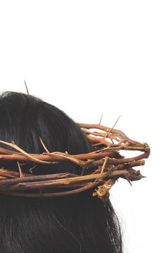 Crown Thorns on the Head iSolated White Background.
