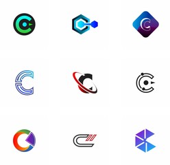 c letter logo design for company, idea, and trendy