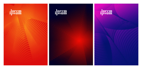 Fototapeta premium Minimal covers design. Colorful halftone gradients.