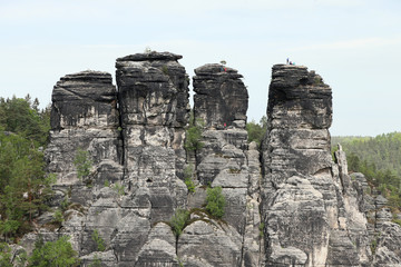 Bergsteigen im Basteigebiet bei Rathen