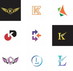 k, l, kl, lk letter logo design for graphic, typography and creative font
