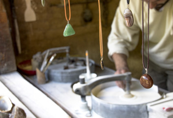 Nature Stone necklaces on a string