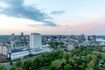 Fototapeta na wymiar Rotterdam skyline photography from euromast, The Netherlands