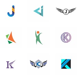 j, k, jk, kj letter logo design for website, art, symbol, and brand
