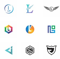j, l, jl, lj letter logo design for icon, web, technology, and corporate