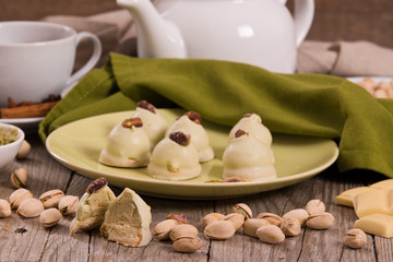 Pistachio truffles. 