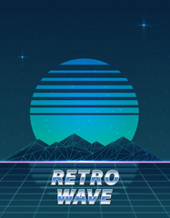 Retro futuristic vector background