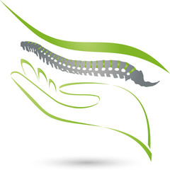 Wirbelsäule, Massage, Orthopädie, Hand, Logo