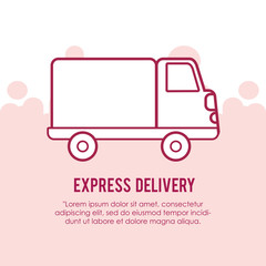 express delivrey design with truck icon over pink background, colorful design. vector illustration