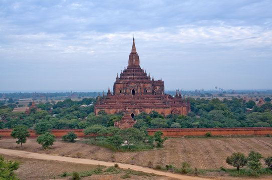 Ancient Sulamani pagoda in Bagan archaeological zone, Myanmar