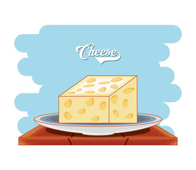 protein cheese diet healthy food vector illustration design