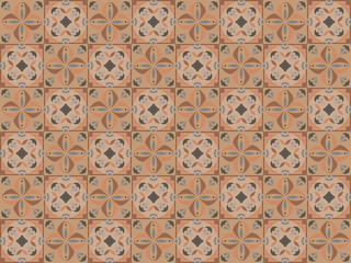 Decorative Ceramic Seamless Tiles, Mosaic Background Pattern - Repetitive Illustration, Vector