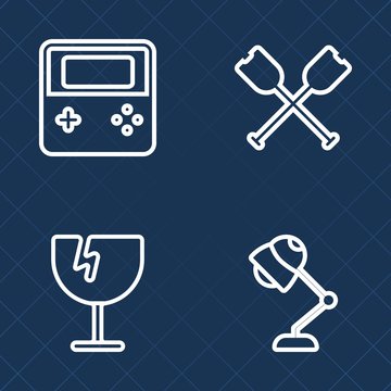 Premium set of outline vector icons. Such as wooden, element, web, arrow, electricity, object, sea, accident, sign, damage, travel, kayak, boat, computer, technology, water, destruction, bulb, pattern