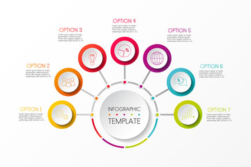 Business infograph - multicoloured template with icons and different options. Vector.
