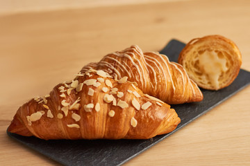 French croissants with cream