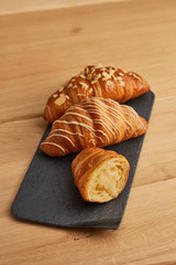 French croissants with cream