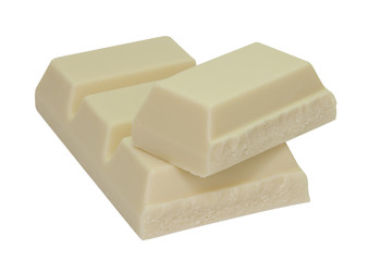 white chocolate isolated on blank background