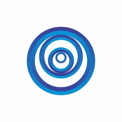 blue circle logo design for space, unity, and abstract