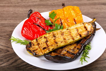 Grilled vegetables - eggplant, zucchini and pepper