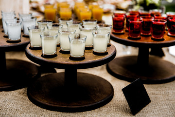 Wine on the buffet table 