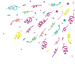 Colorful ribbons for decoration icons an white background.