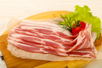 Raw bacon